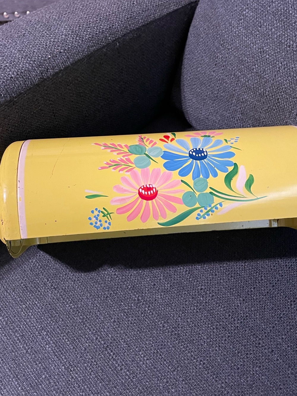 Ransburg Hand Painted Vintage Yellow Paper Towel Holder
